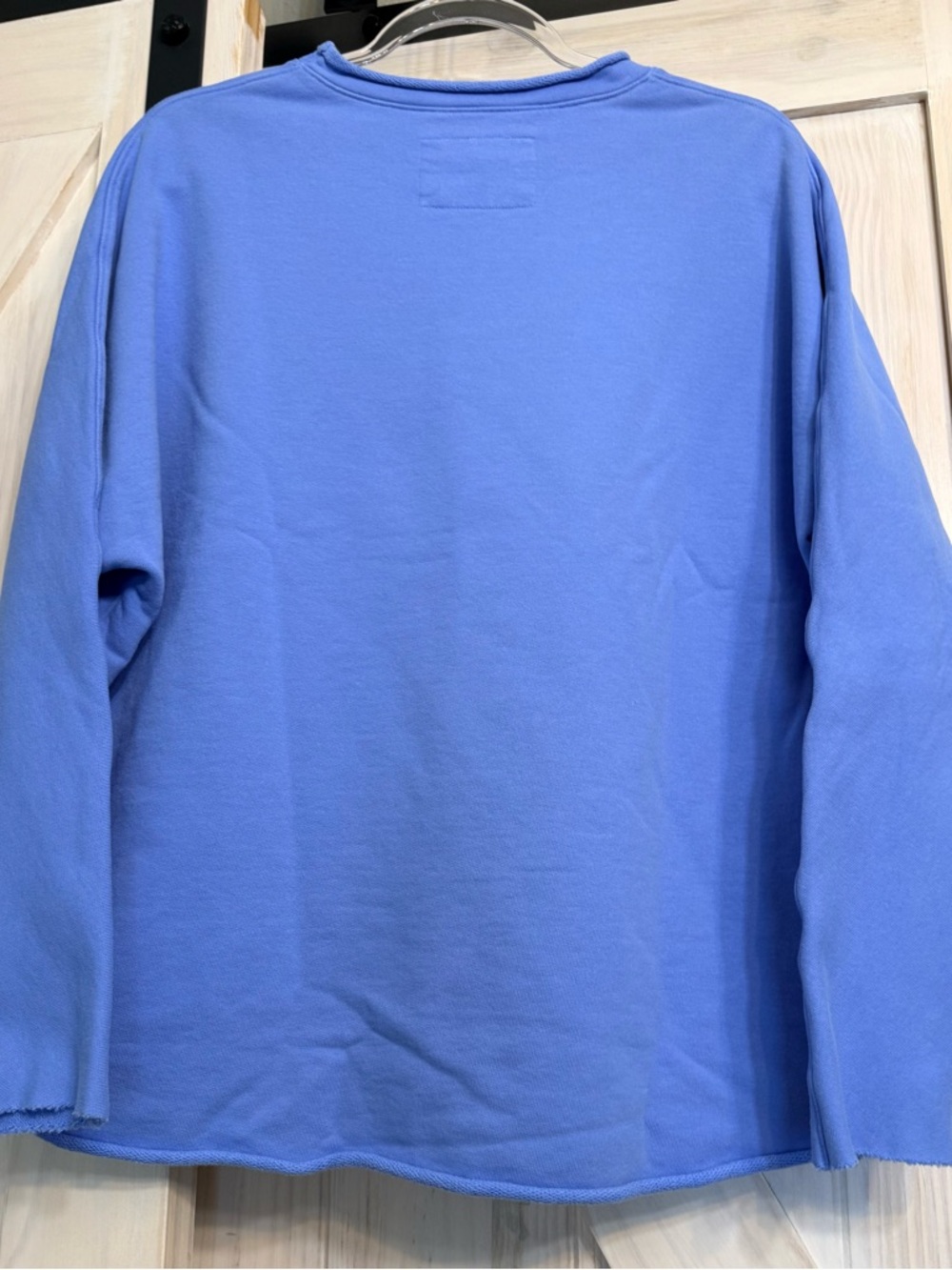 NWT Frank & Eileen M Anna long sleeve Triple Terry sweatshirt in Frost Blue - Picture 2 of 8